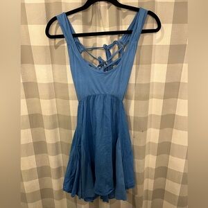 Anthropologie Blue Tie Mini Dress